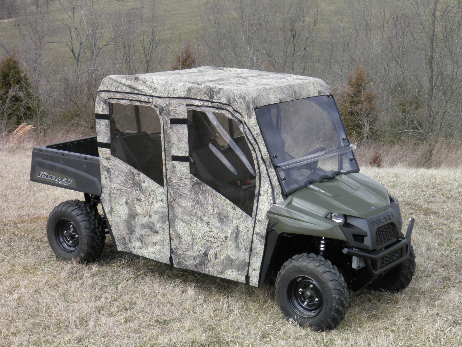 Polaris Ranger Crew 570 Mid Size - 4 Passenger - CAMO Full Cab Enclosure for Hard Windshield - Full Cab Enclosure