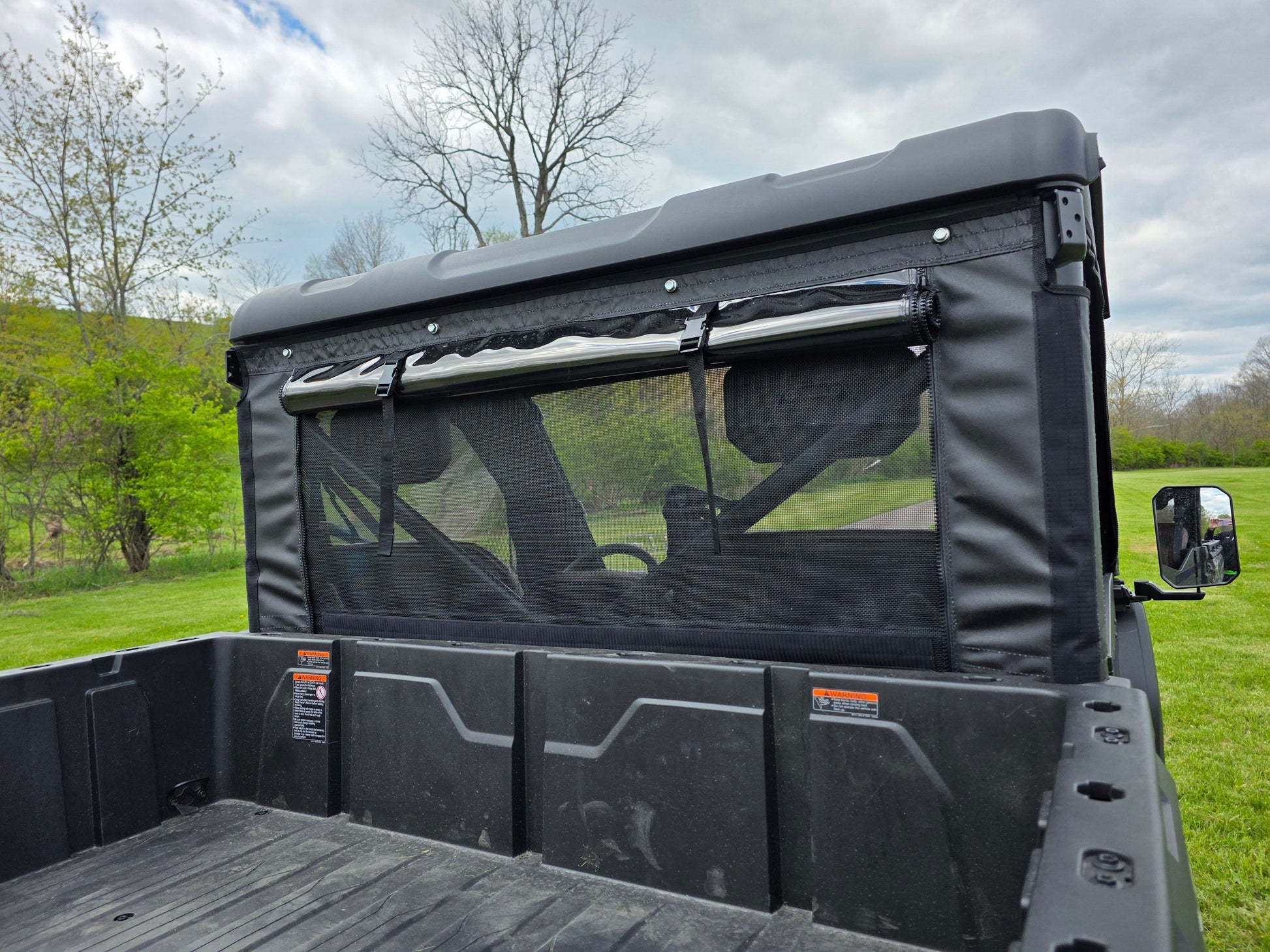 Polaris Ranger Crew 570 Mid Size - 4 Passenger - Soft Back Panel with Mesh/Vinyl Window - Back Panel