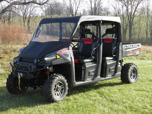 Polaris Ranger Crew 570 Mid Size - 4 Passenger - Vinyl Windshield/Top/Rear Combo - Windshield/Roof/Back Panel