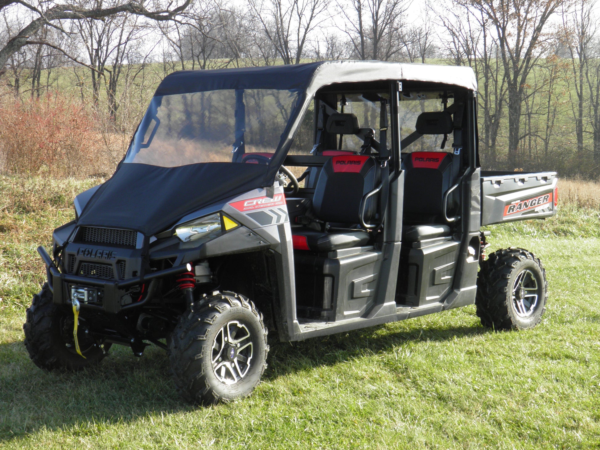 Polaris Ranger Crew 570 Mid Size - 4 Passenger - Vinyl Windshield/Top/Rear Combo - Windshield/Roof/Back Panel