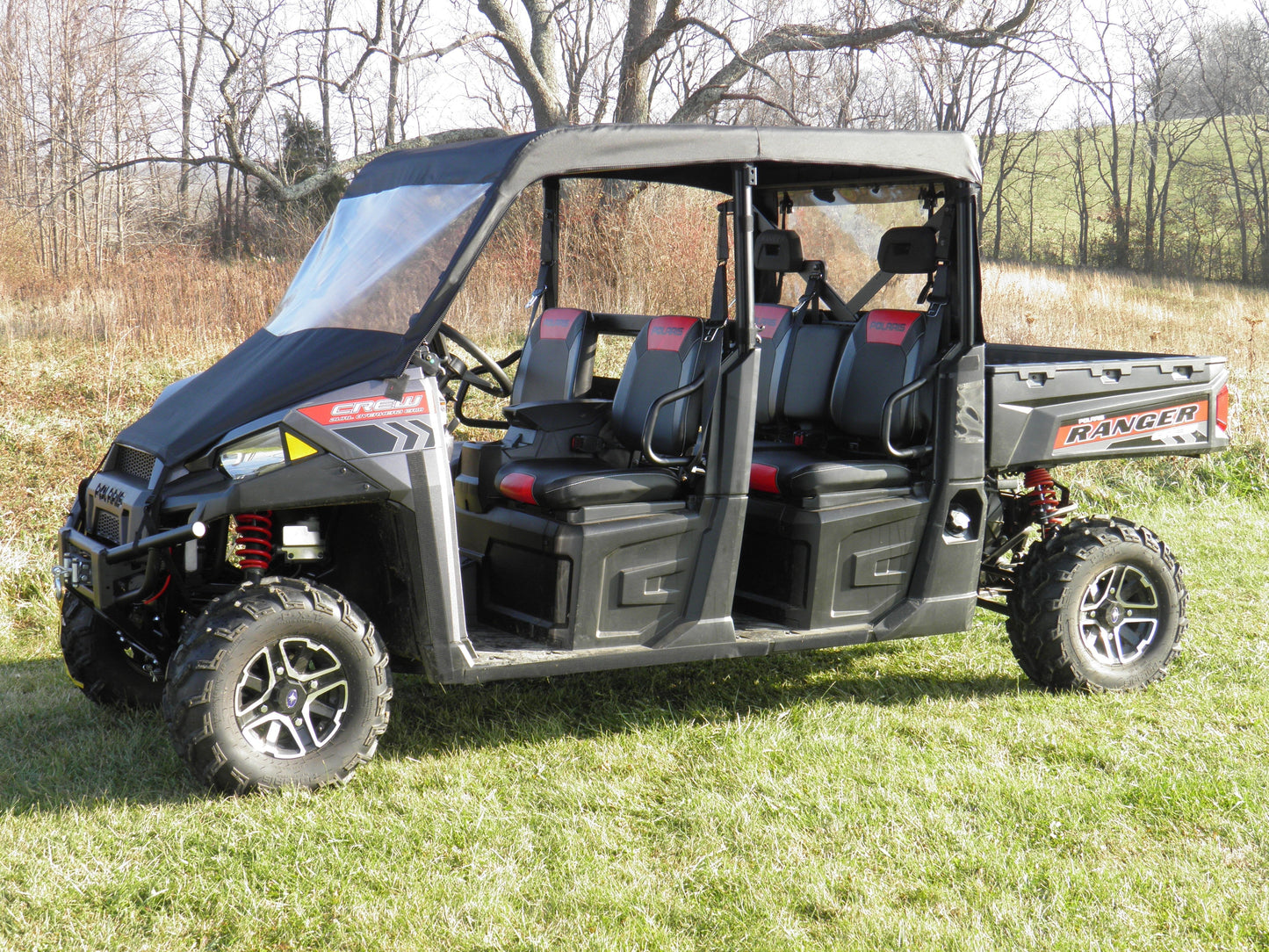 Polaris Ranger Crew 570 Mid Size - 4 Passenger - Vinyl Windshield/Top/Rear Combo - Windshield/Roof/Back Panel