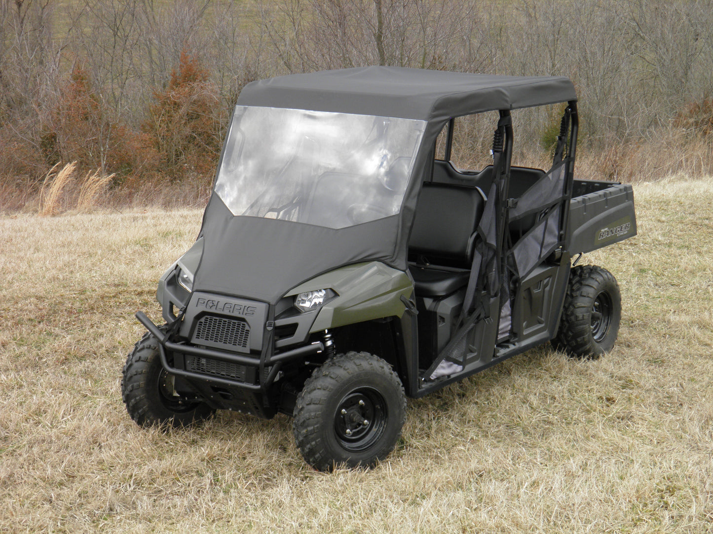 Polaris Ranger Crew 570 Mid Size - 4 Passenger - Vinyl Windshield/Top Combo - Windshield/Roof