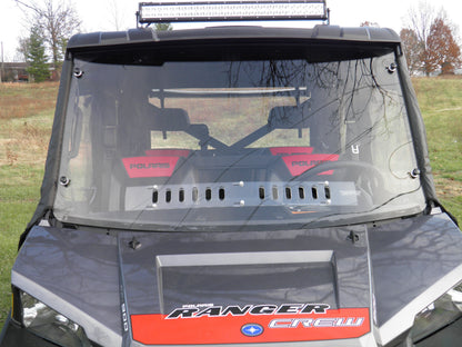 Polaris Ranger Crew 900 -1 Pc Windshield w/Clamp Vent and Hard Coat Options - Windshields