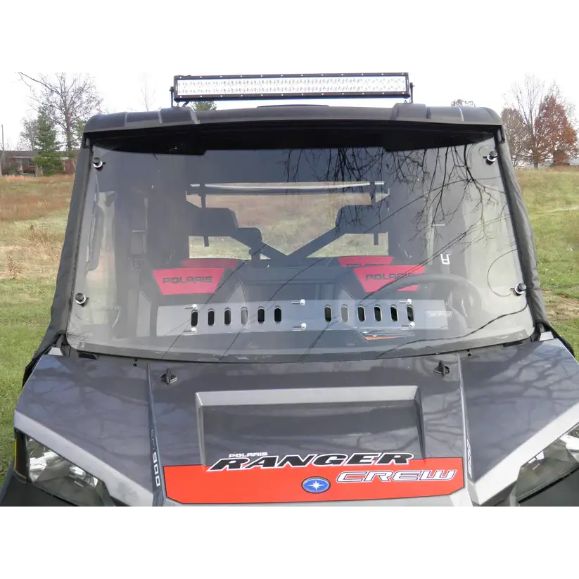 Polaris Ranger Crew 900 -1 Pc Windshield w/Clamp Vent and Hard Coat Options