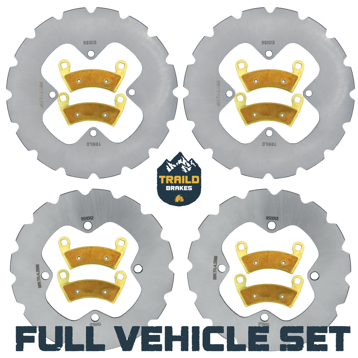 Polaris Ranger EV/Crew 700/570/570-6 2008-2025 Ridge Rider Rotor and Pad Kit - Brass Pad & Rotor Set - Pad & Rotor Kit