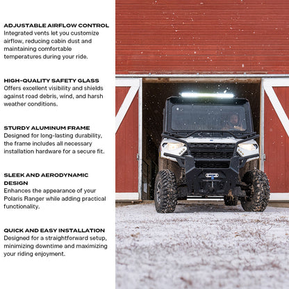 Polaris Ranger Front Windshield - Glass Front Windshield