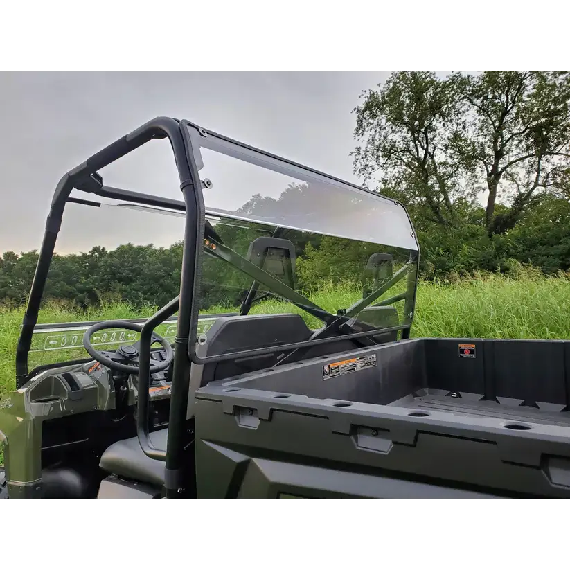 Polaris Ranger Full-Size 570 3-Passenger - Lexan Back Panel w/Vent and Clamp Options