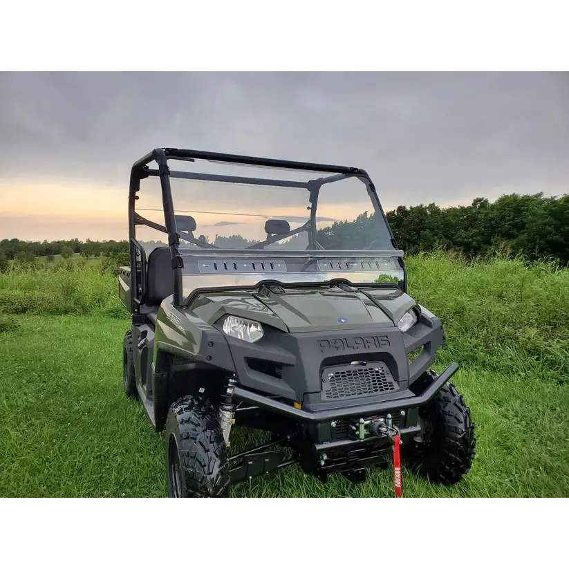 Polaris Ranger Full-Size 570 3-Passenger - 2 Pc Windshield w/Hard Coat Clamp and Vent Options