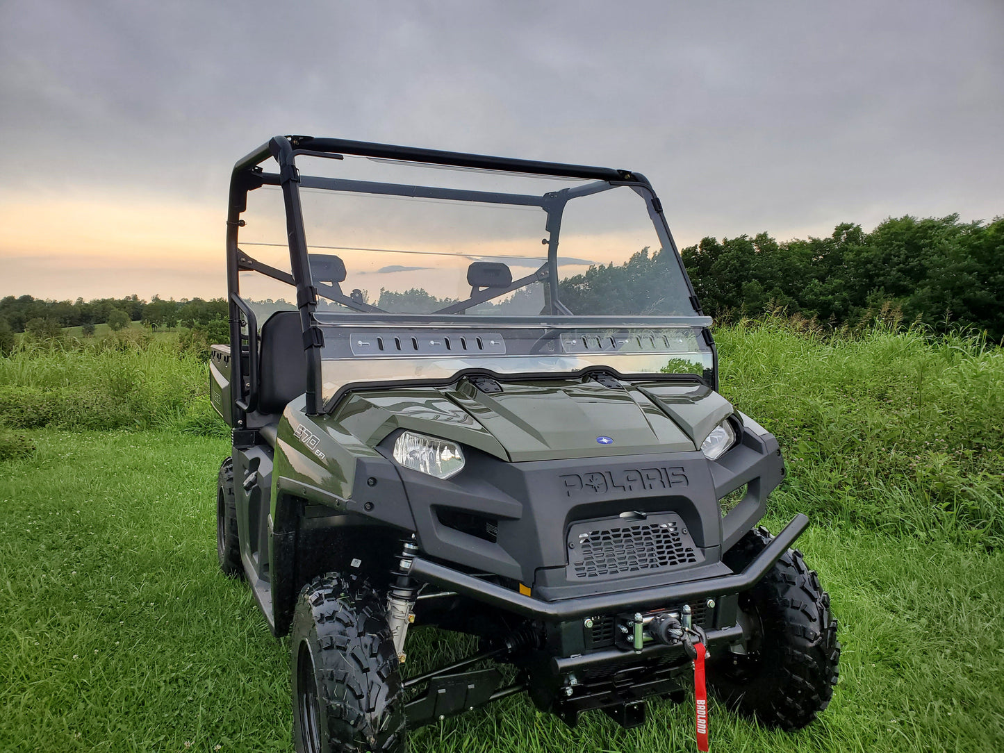 Polaris Ranger Full-Size 570 3-Passenger - 2 Pc Windshield w/Hard Coat Clamp and Vent Options - Windshields