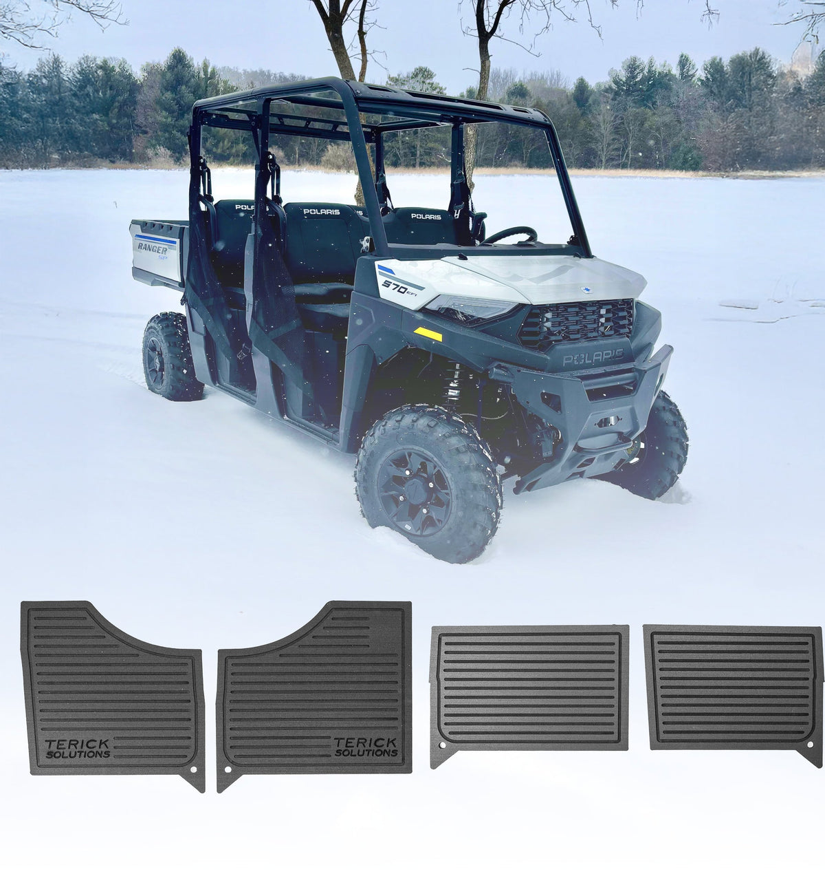 Polaris Ranger Mid Size 570 Rubber Floor Mats - 4 Door / 4 Seat 570 - UTV Rubber floor mats