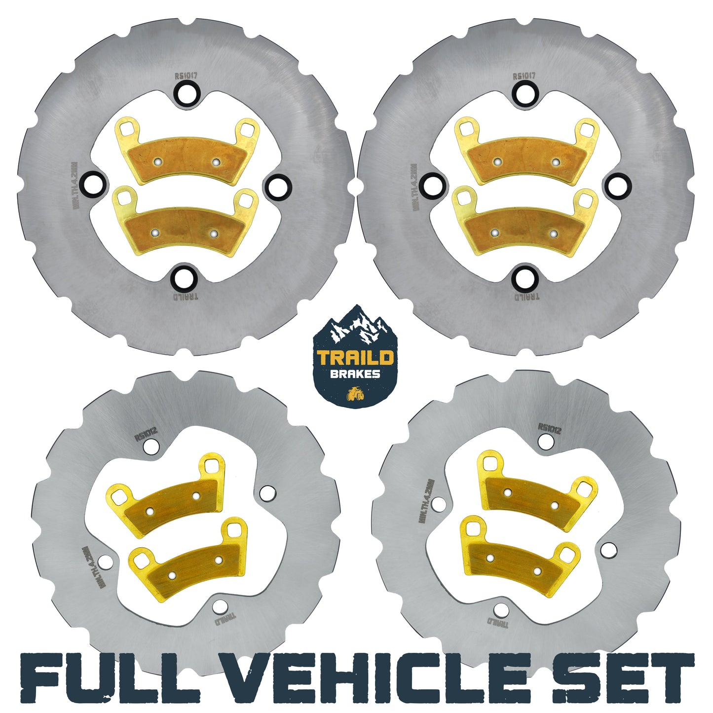 Polaris Ranger XP 1000 / XP Kinetic 2021-2027 Ridge Rider Rotor and Pad Kit - Brass Pad & Rotor Set - Pad & Rotor Kit