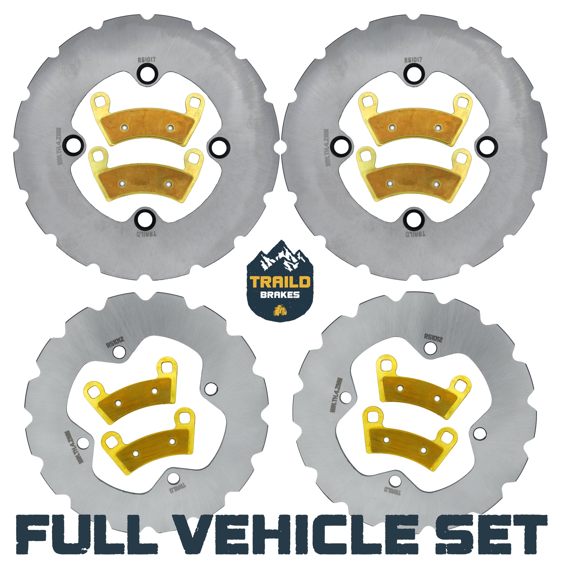 Polaris Ranger XP 1000 / XP Kinetic 2021-2027 Ridge Rider Rotor and Pad Kit - Brass Pad & Rotor Set - Pad & Rotor Kit