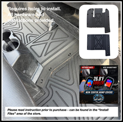 Polaris Ranger XP1000 HD 9mm Rubber Mats (2018 to current) - 4 Door Center Hump Kit - Air Duct Hose Through Hump Side