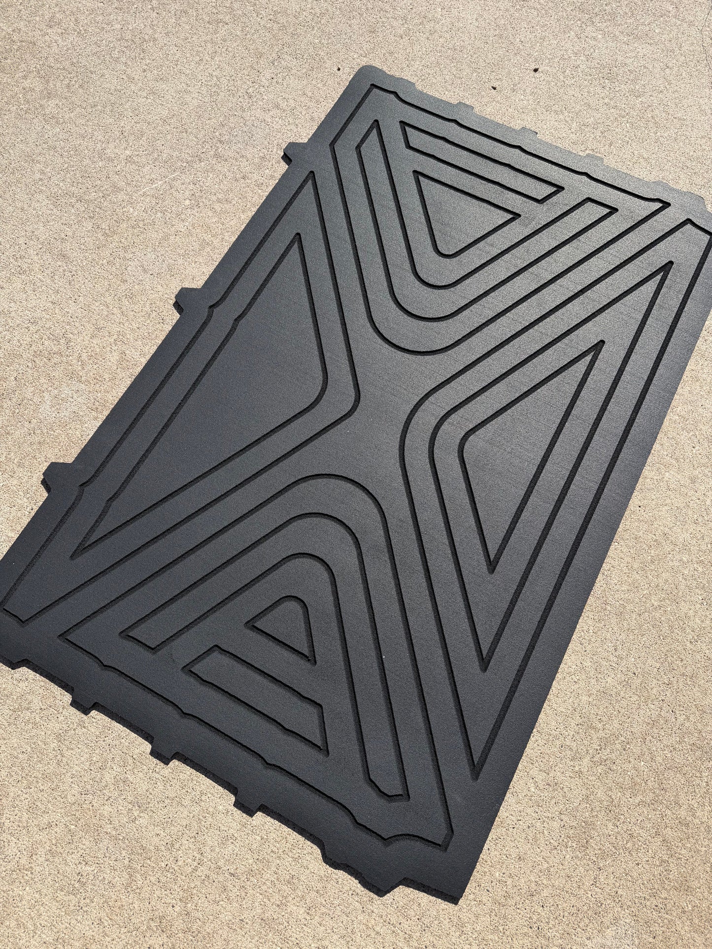 Polaris Ranger XP1000 HD 9mm Rubber Mats (2018 to current) - Bed Mat / XTREAM WAVE Design (Most Popular) - Floor Mat