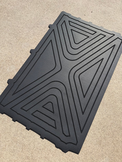 Polaris Ranger XP1000 HD 9mm Rubber Mats (2018 to current) - Bed Mat / XTREAM WAVE Design (Most Popular) - Floor Mat