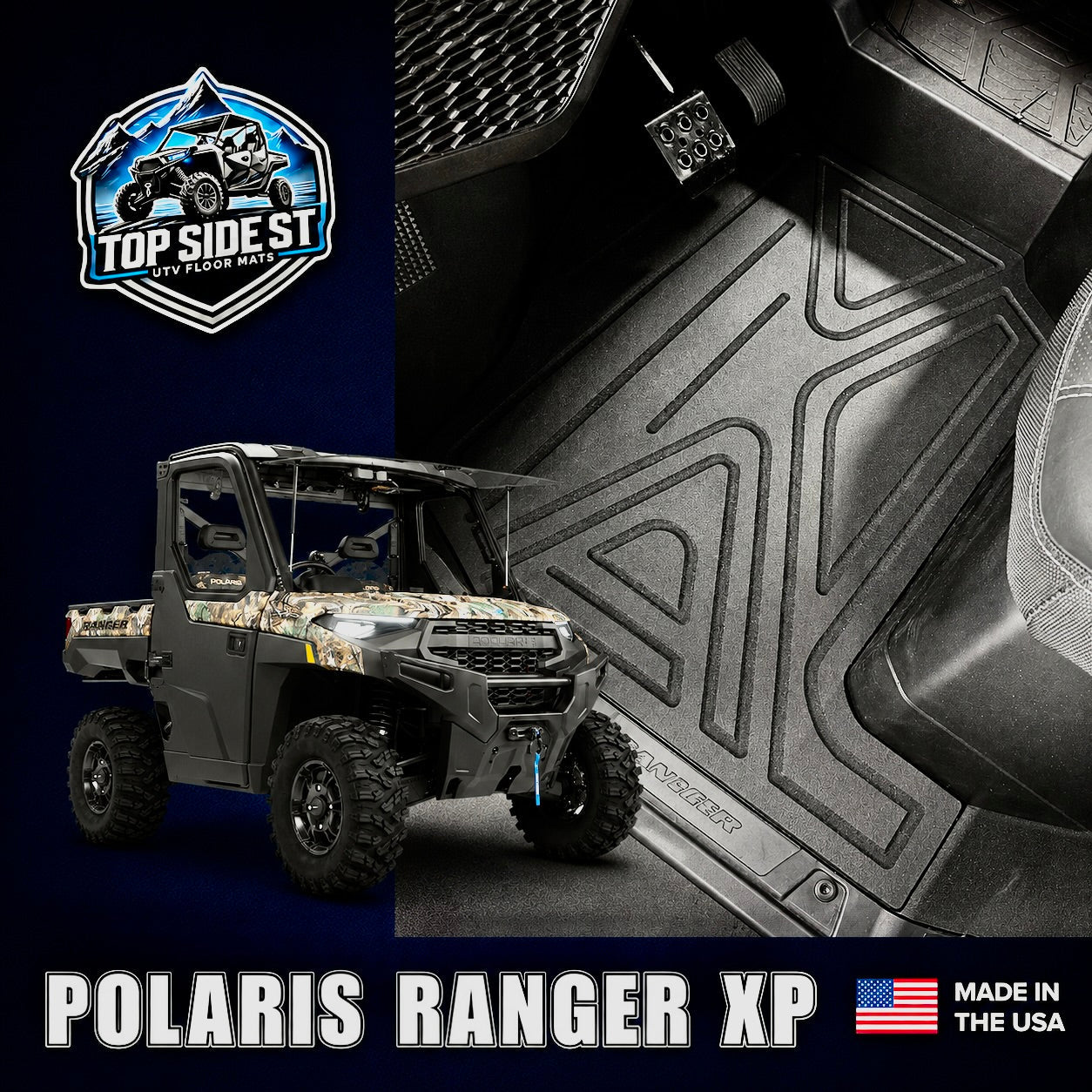 Polaris Ranger XP1000 HD 9mm Rubber Mats (2018 to current) - Floor Mat