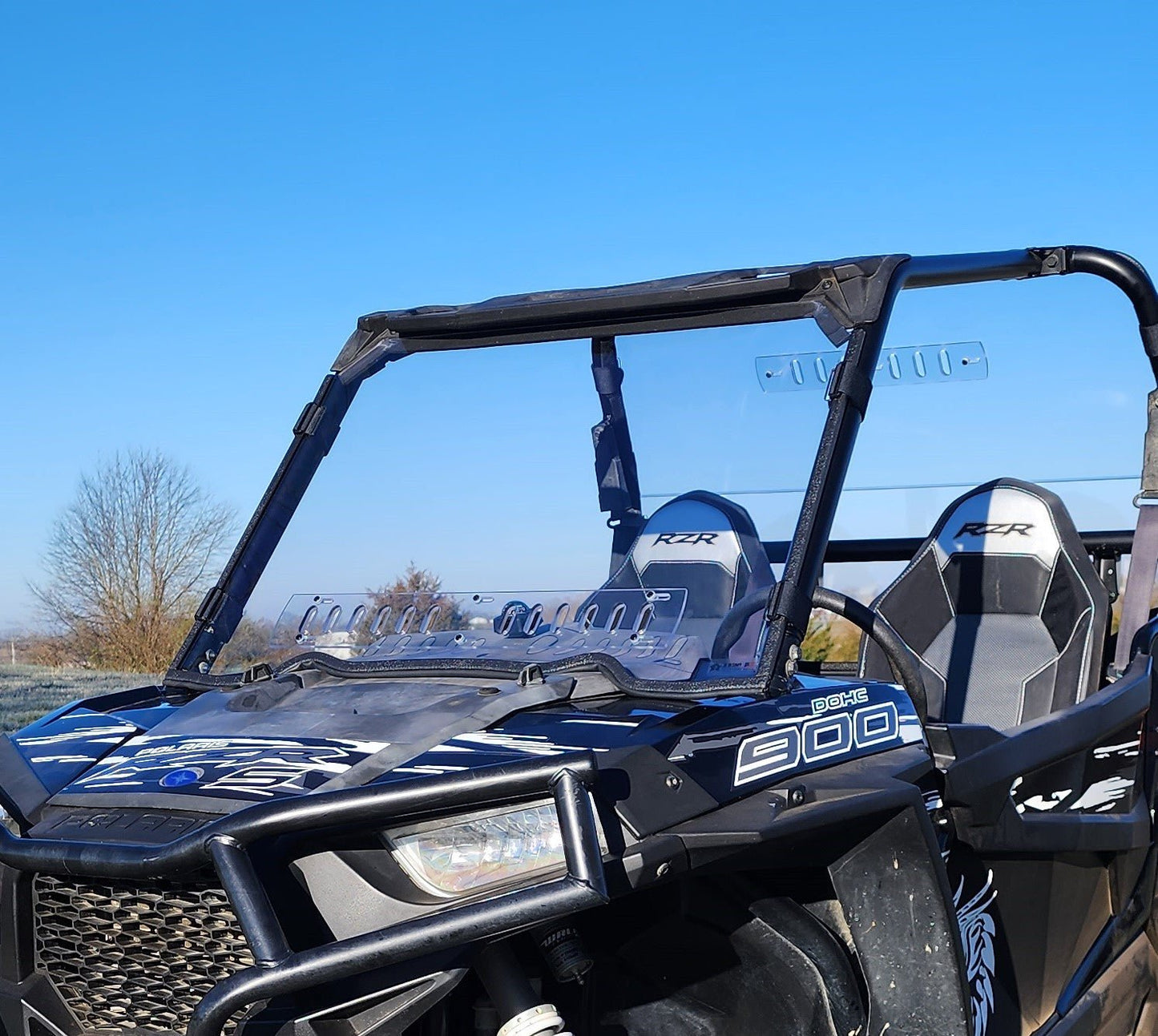 Polaris RZR 1000 - 1 Pc Windshield with Clamp and Vent Options - Windshields
