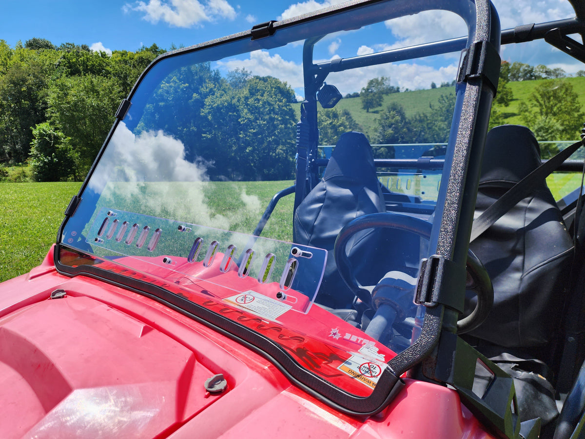 Polaris RZR 570/800/900 - 1 Pc Scratch-Resistant Windshield with Clamp and Vent Options - Windshields