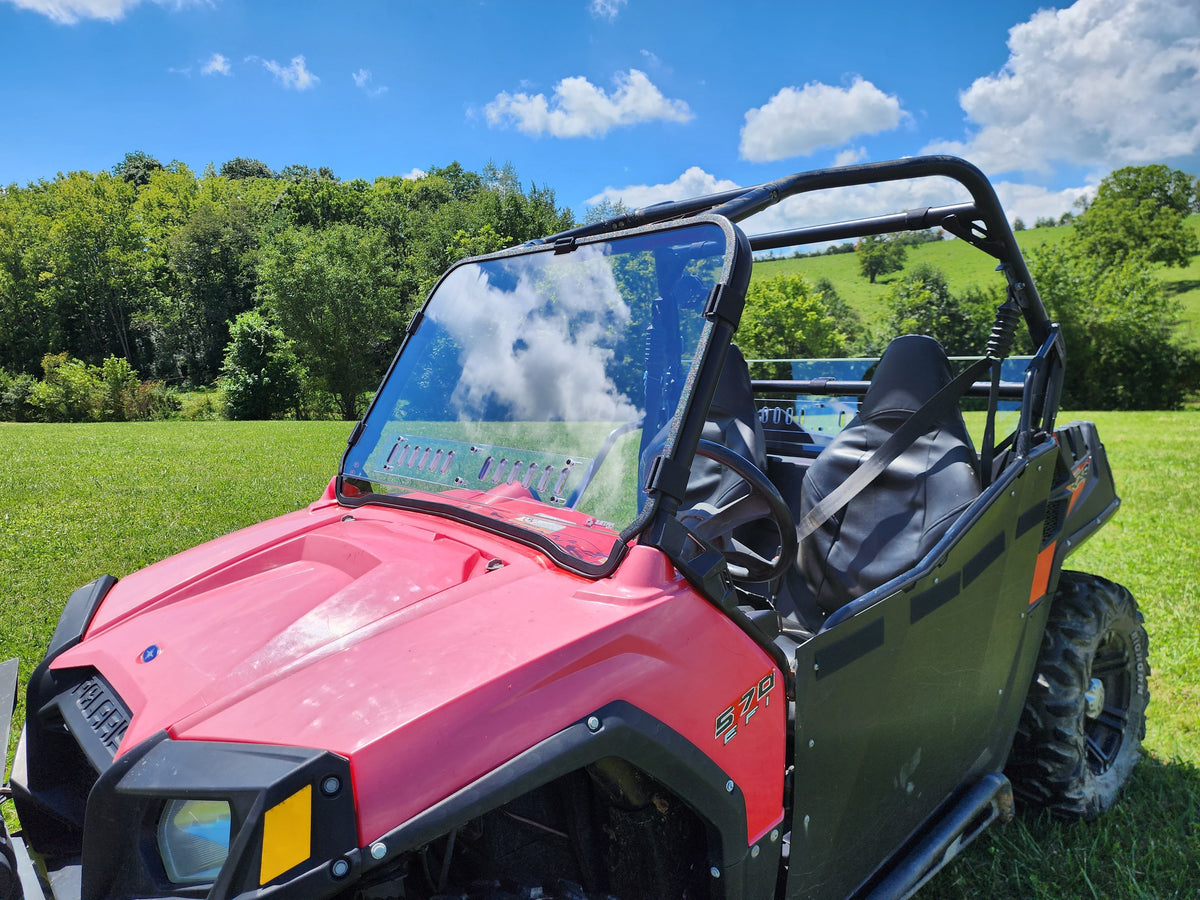 Polaris RZR 570/800/900 - 1 Pc Scratch-Resistant Windshield with Clamp and Vent Options - Windshields