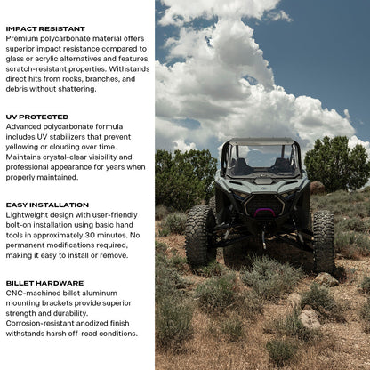 Polaris RZR Pro R Polycarbonate Full Front Windshield - Polycarbonate Front Windshield