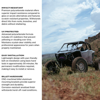 Polaris RZR Pro R Polycarbonate Half Front Windshield - Polycarbonate Front Windshield