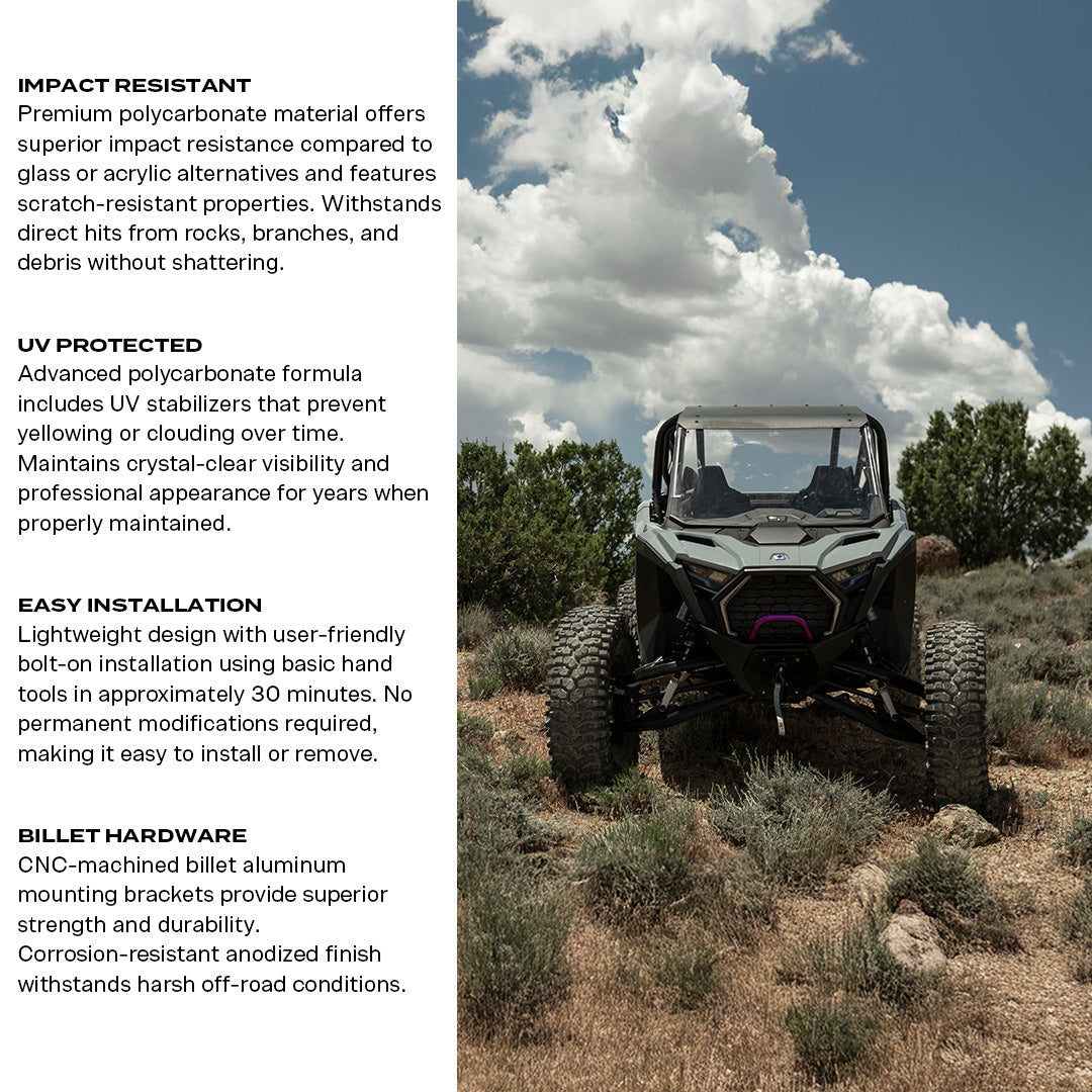 Polaris RZR Pro XP & Pro S Polycarbonate Full Front Windshield - Polycarbonate Front Windshield