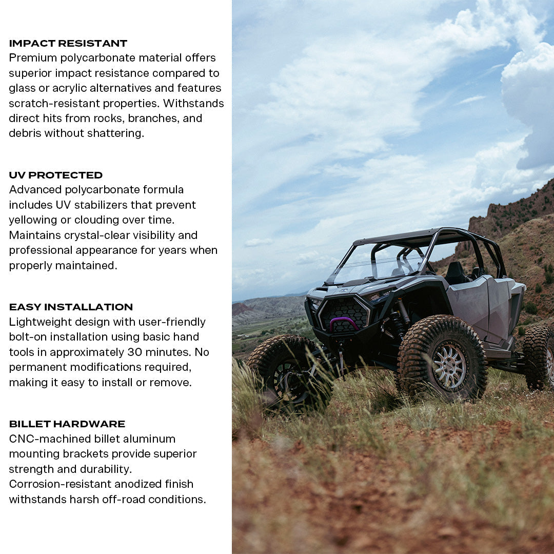 Polaris RZR Pro XP & Pro S Polycarbonate Half Front Windshield - Polycarbonate Front Windshield