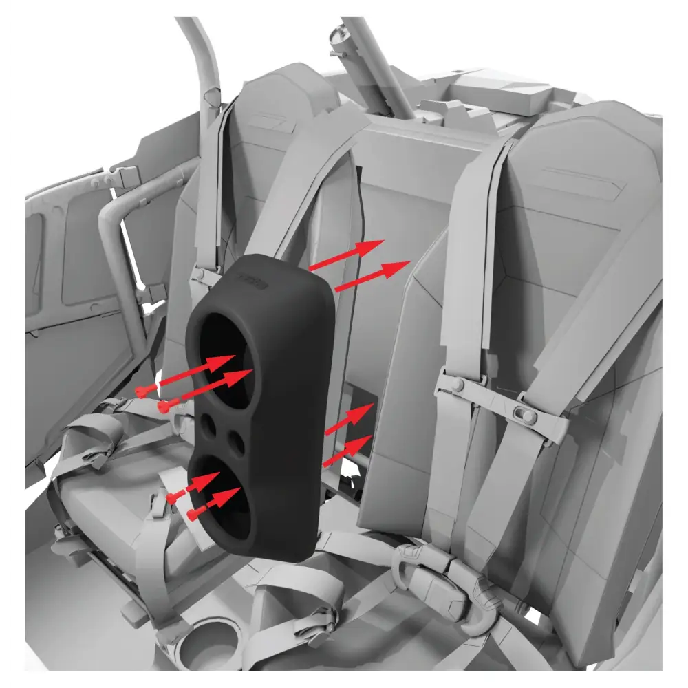 Polaris RZR Waterfall Center Console 2 X 6.5’’ Speakers & 2 X 2.2’’ Bullet Tweeter Empty Enclosure