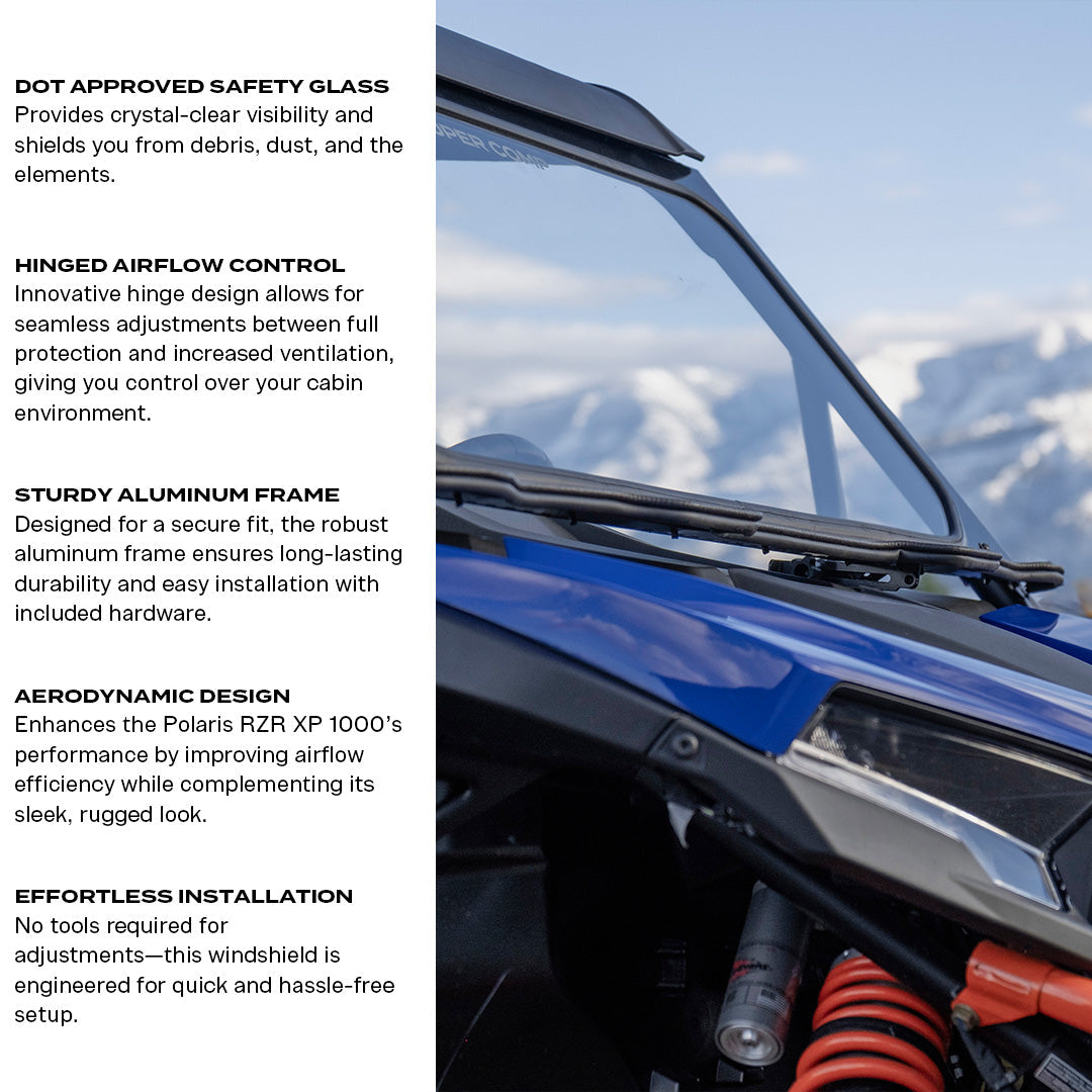 Polaris RZR XP 1000 Front Windshield 2024+ - Glass Front Windshield