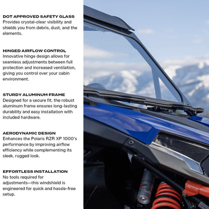 Polaris RZR XP 1000 Front Windshield 2024+ - Glass Front Windshield