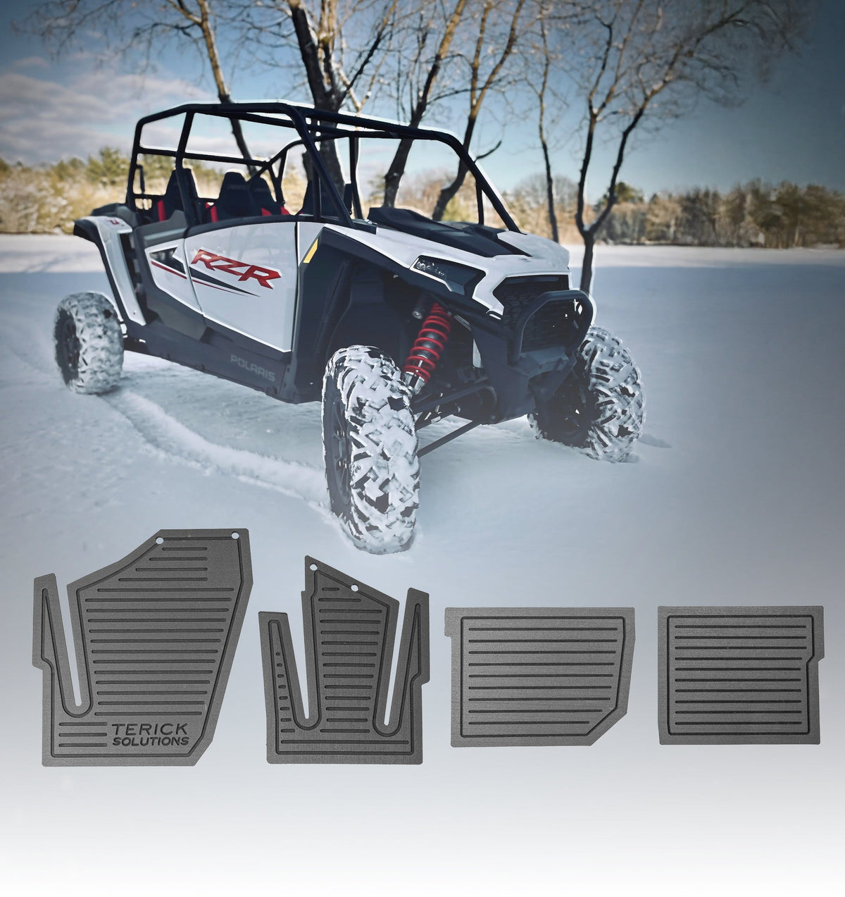 Polaris RZR XP 1000 Rubber Floor Mats - 4 Door - UTV Rubber floor mats