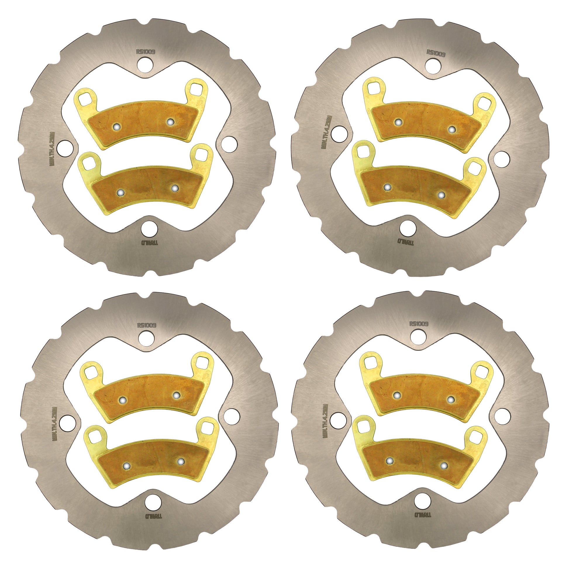 Polaris RZR XP 1000/XP 4 1000/RS1 2012-2023 Ridge Rider Rotor and Pad Kit - Brass Pad & Rotor Set - Pad & Rotor Kit