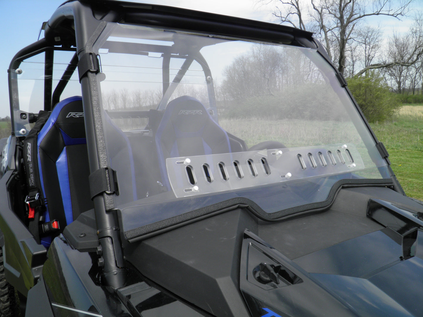 Polaris RZR XP Turbo S - 1 Pc Scratch-Resistant Windshield with Clamp and Vent Options - Windshields