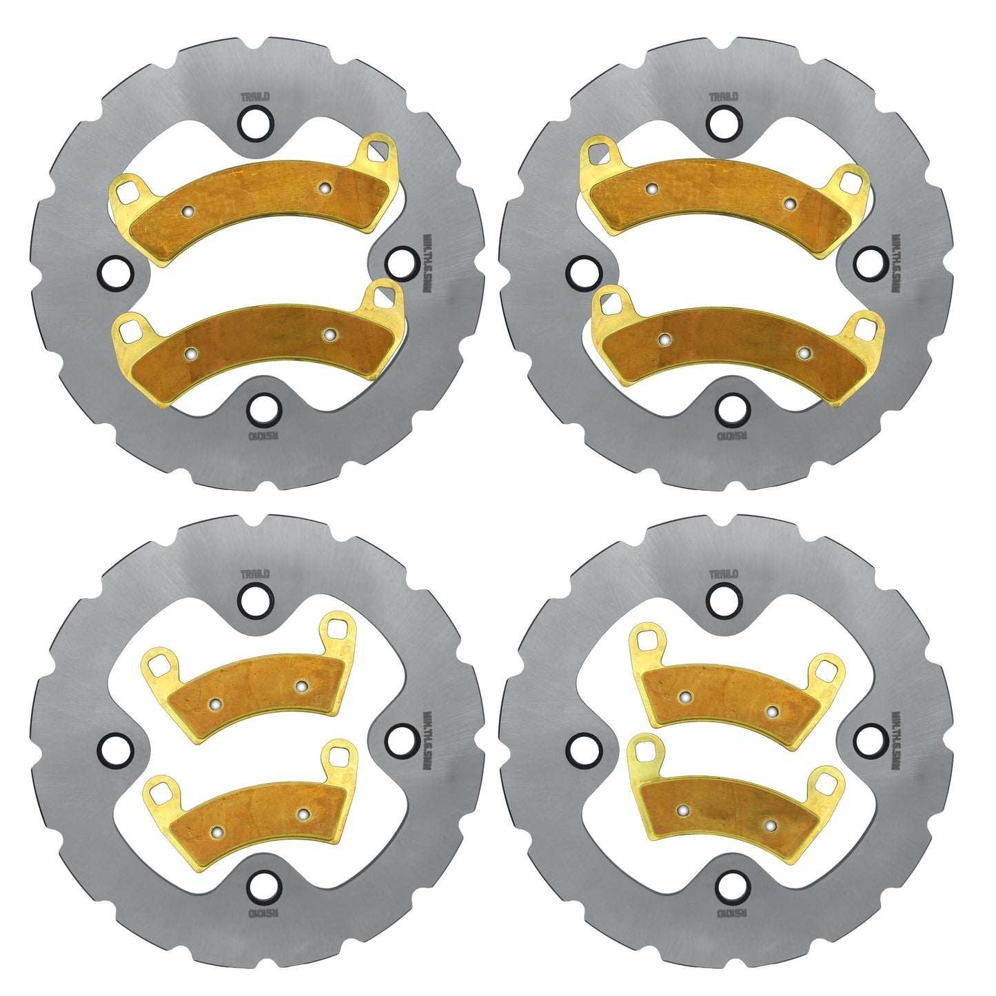 Polaris RZR XP TURBO/XP 4 TURBO/PRO XP/PRO XP 4/Turbo S 2016-2026 Ridge Rider Rotor and Pad Kit - Brass Pad & Rotor Set