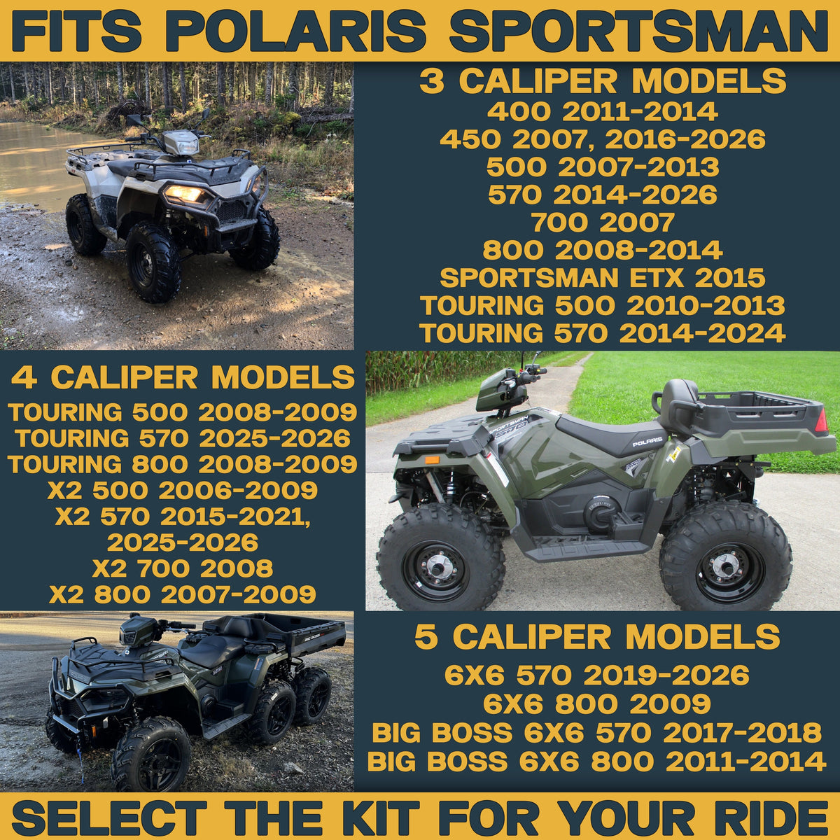Polaris Sportsman 400/450/500/570/700/800 2007-2026 Ridge Rider Disc Brake Rotor Kit - Brake Rotors