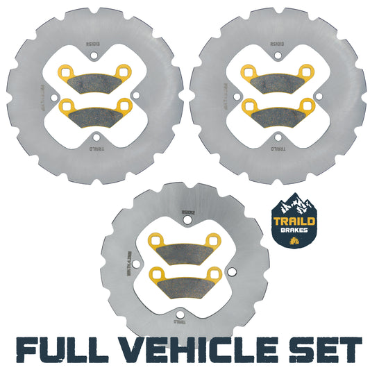Polaris Sportsman 400/450/500/570/800 2009-2024 Ridge Rider Rotor and Pad Kit - Ceramic Pad & Rotor Set - Pad & Rotor