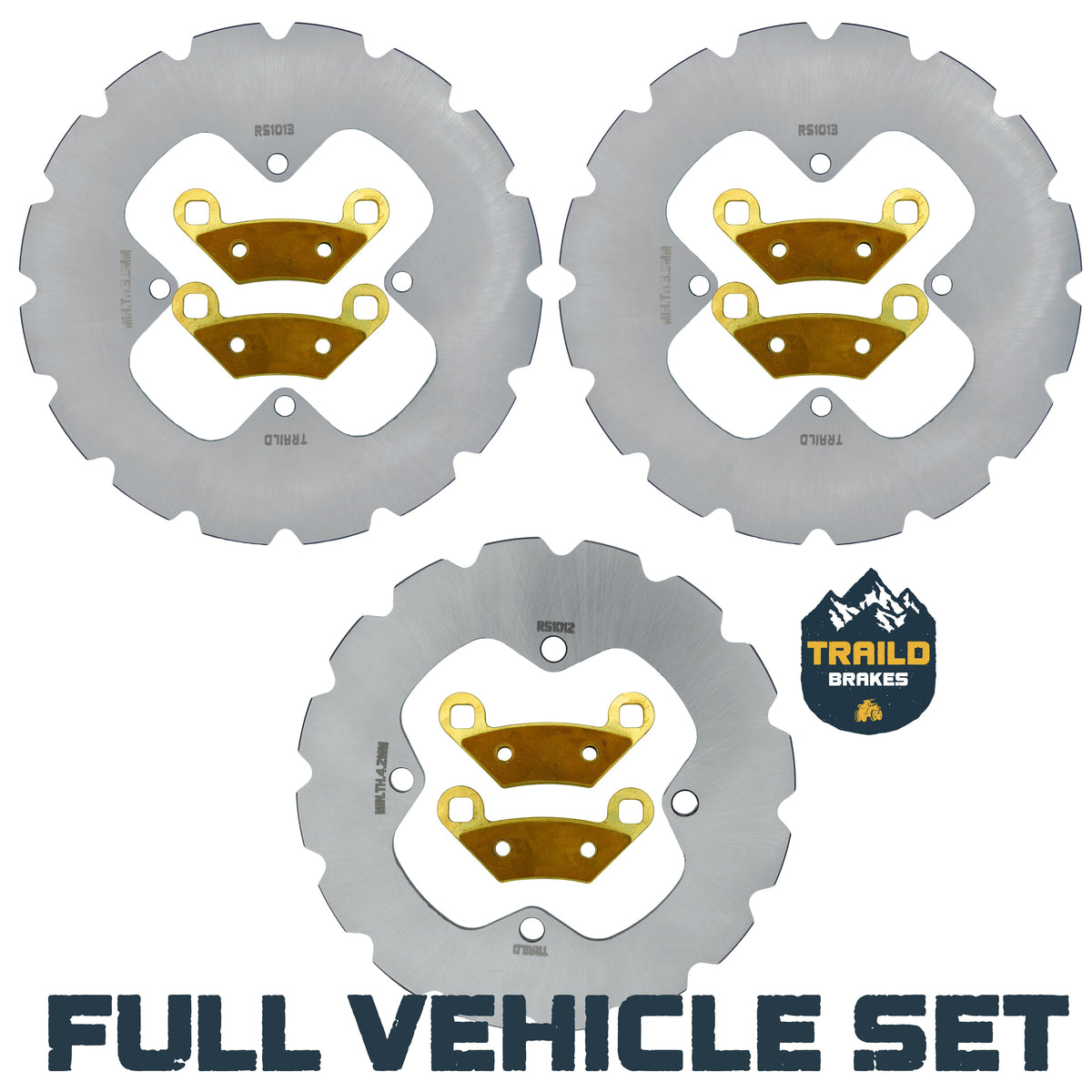 Polaris Sportsman 450/570 2021-2026 Ridge Rider Rotor and Pad Kit - Brass Pad & Rotor Set - Pad & Rotor Kit