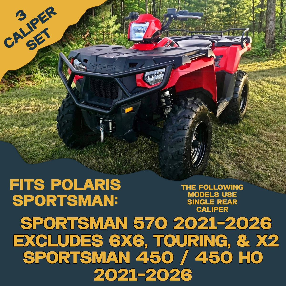 Polaris Sportsman 450/570 2021-2026 Ridge Rider Rotor and Pad Kit - Pad & Rotor Kit