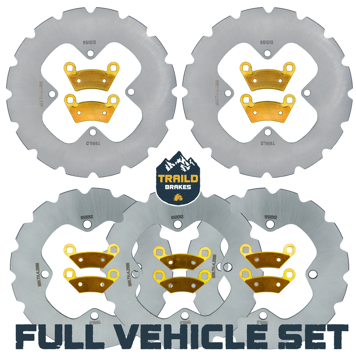 Polaris Sportsman 6x6 570 2017-2026 Ridge Rider Rotor and Pad Kit - Brass Pad & Rotor Set - Pad & Rotor Kit
