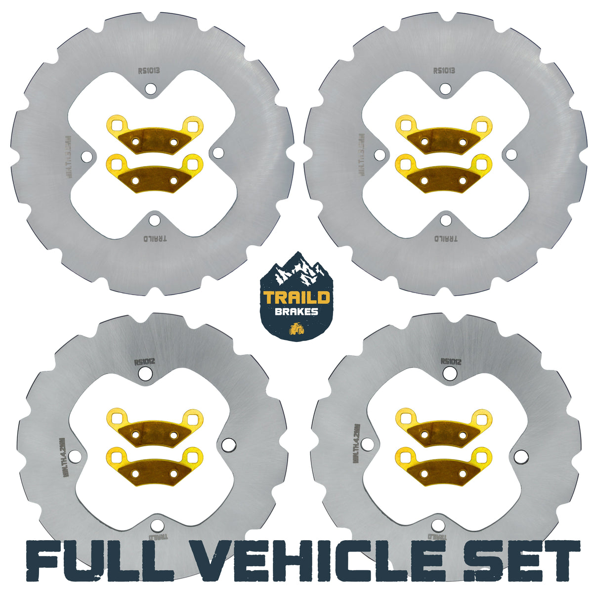 Polaris Sportsman Touring/X2 500/800 2006-2009 Ridge Rider Rotor and Pad Kit - Brass Pad & Rotor Set - Pad & Rotor Kit