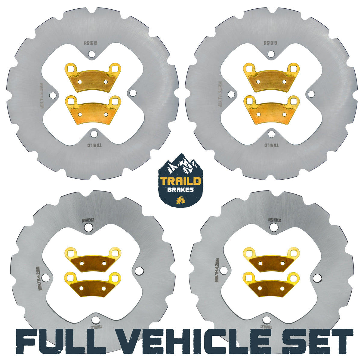Polaris Sportsman X2 570 2015-2021 Ridge Rider Rotor and Pad Kit - Brass Pad & Rotor Set - Pad & Rotor Kit