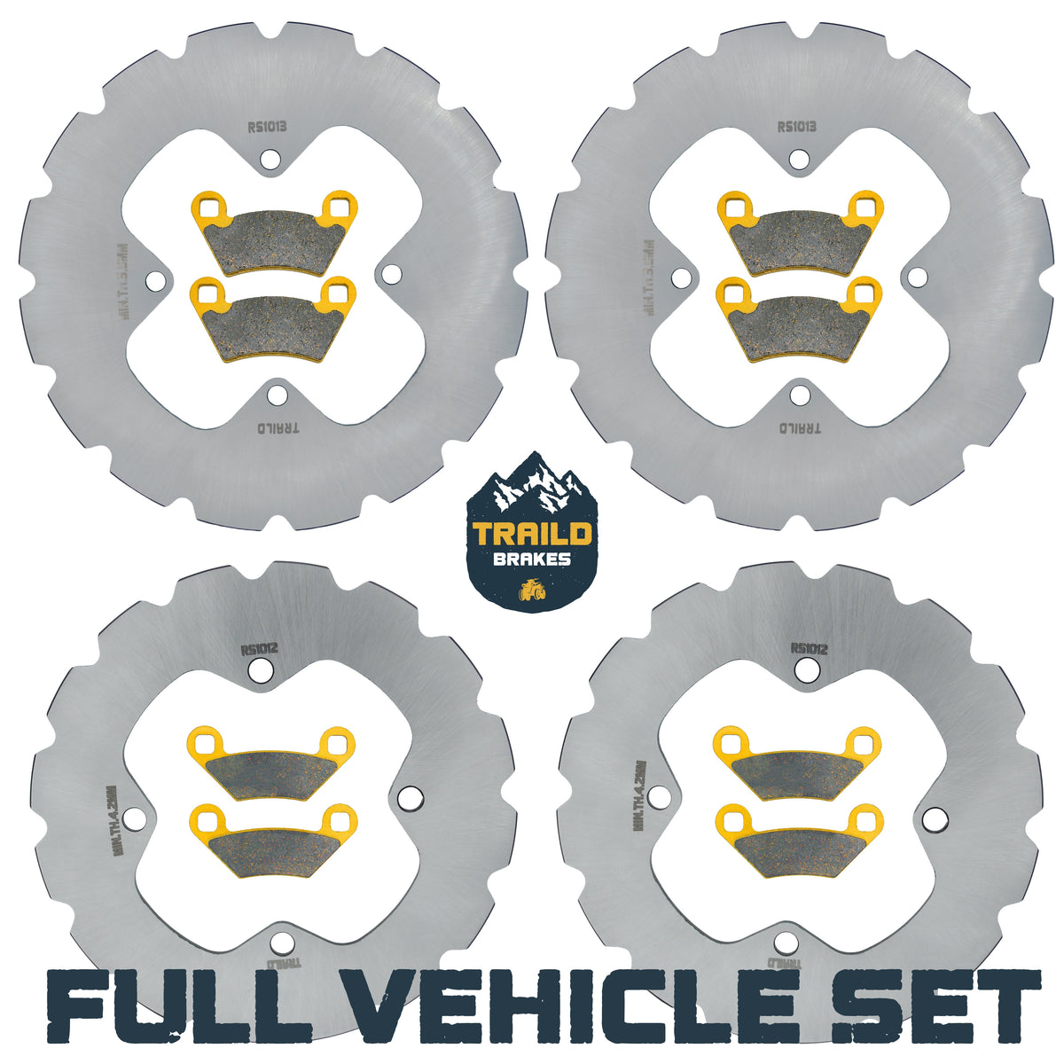 Polaris Sportsman X2 570 2015-2021 Ridge Rider Rotor and Pad Kit - Ceramic Pad & Rotor Set - Pad & Rotor Kit
