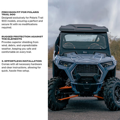 Polaris Trail 900 Front Windshield - Glass Front Windshield