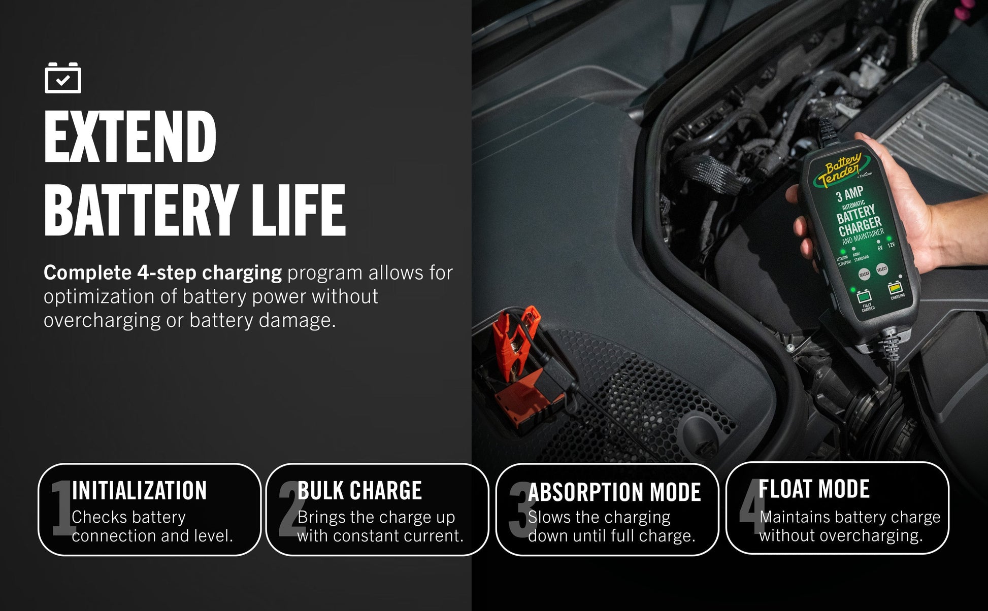 Power Tender® 3 Amp 12V/6V Battery Charger and Maintainer - Battery