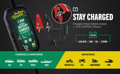 Power Tender® 3 Amp 12V/6V Battery Charger and Maintainer - Battery