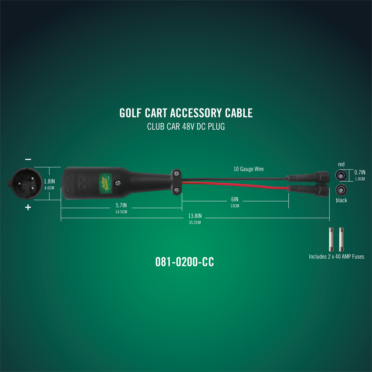 PowerPlus 48V Club Car Plug - Battery