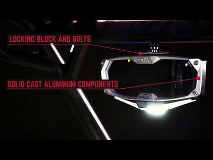 Seizmik Halo-RA LED Rearview Mirror with Cast Aluminum Bezel 2 inch and 1.875 inch Round Tube ROPS