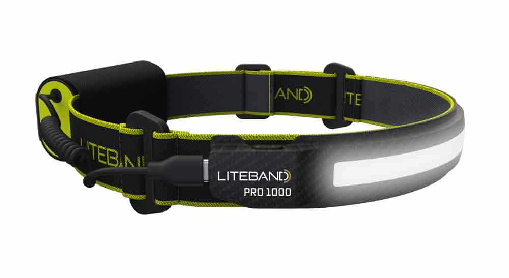 PRO 1000 Lumen LED Wide Beam Rechargeable Headlamp - Carbon Fiber - Personal Lighting
