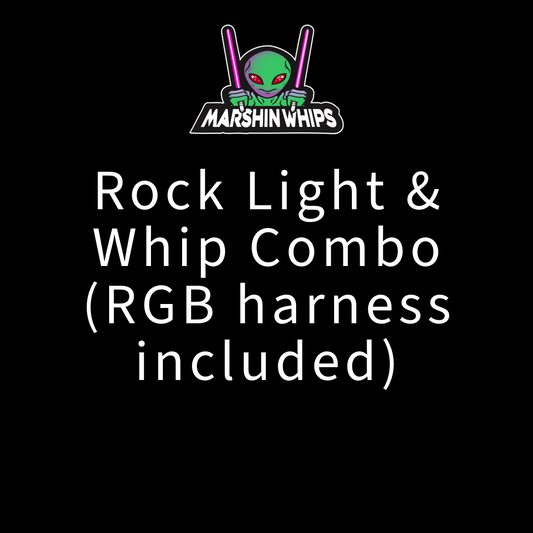 Rock Light & Whip Combo: Complete RGBW Kit - Whip