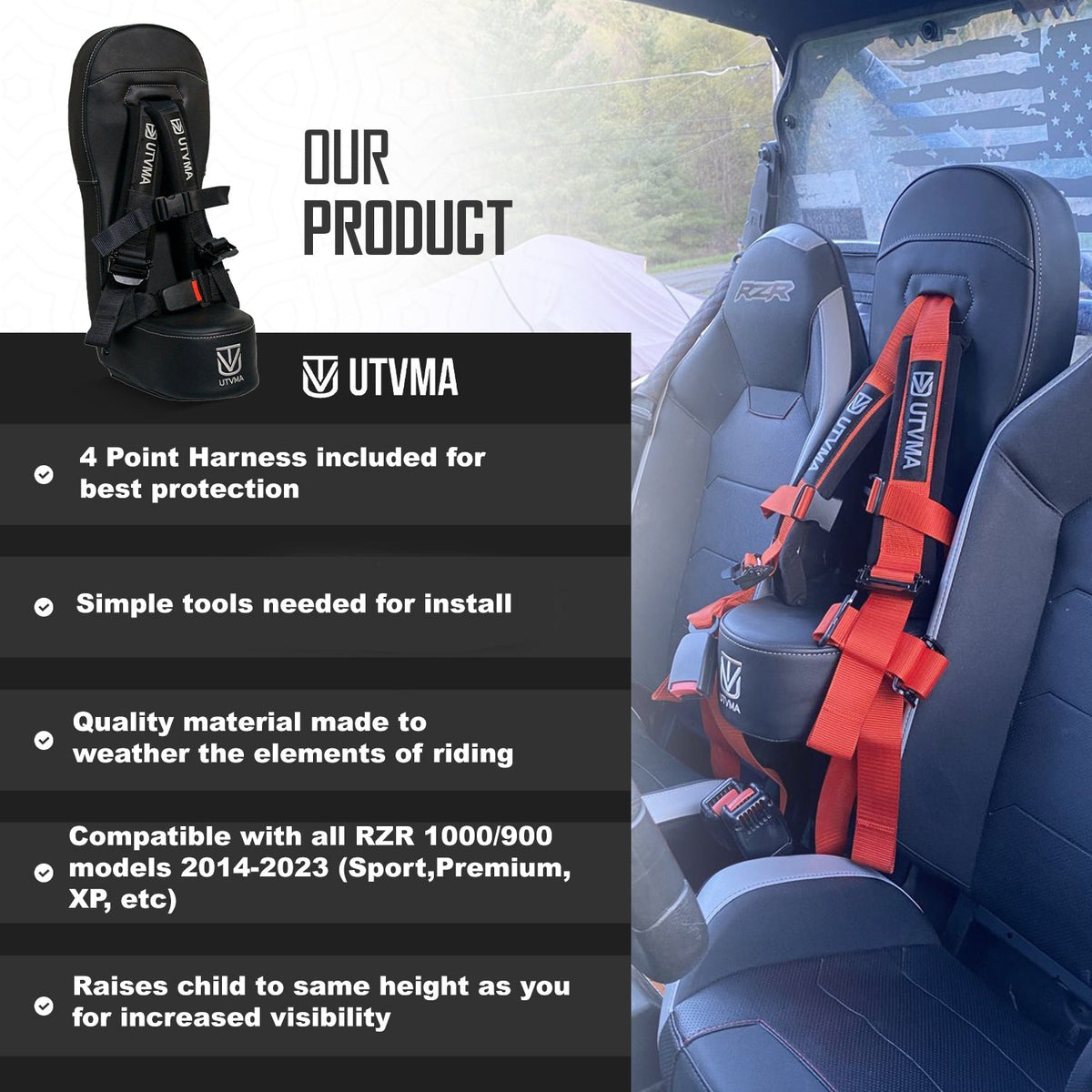 RZR 1000/900 Bump Seat (XP Turbo Turbo S Dynamix Trail High Lifter) 2014-2023 - Bump Seat